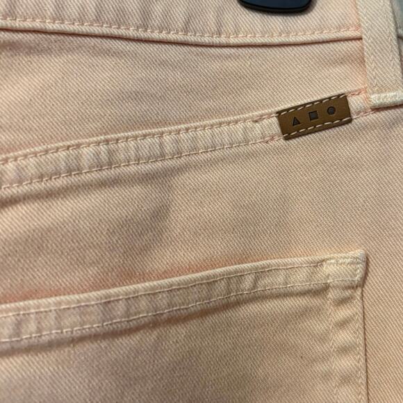 AYR The Beat Drop Peach Straight Leg Barrel High Rise Cropped Jeans Size 28 - Picture 5 of 7